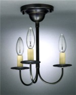 18th Century small Anchor three candle flush